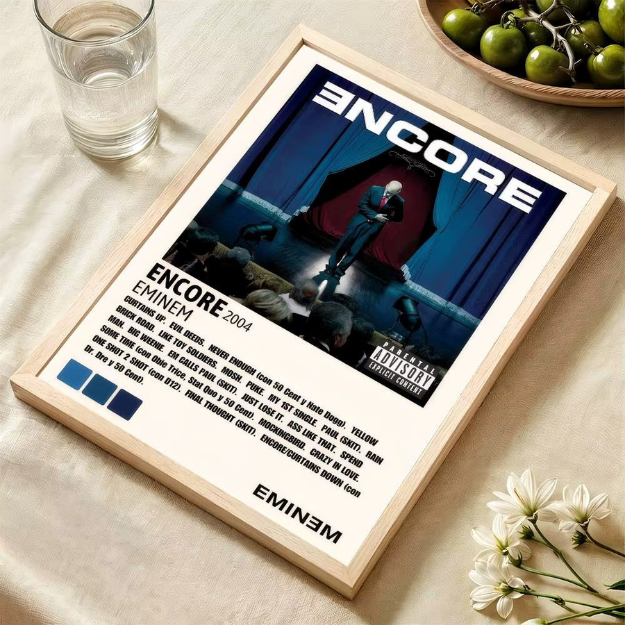 Wasserfester Eminem Rap Poster Wandaufkleber in Mehrfarbig mit Typografie-Design - Bild 5