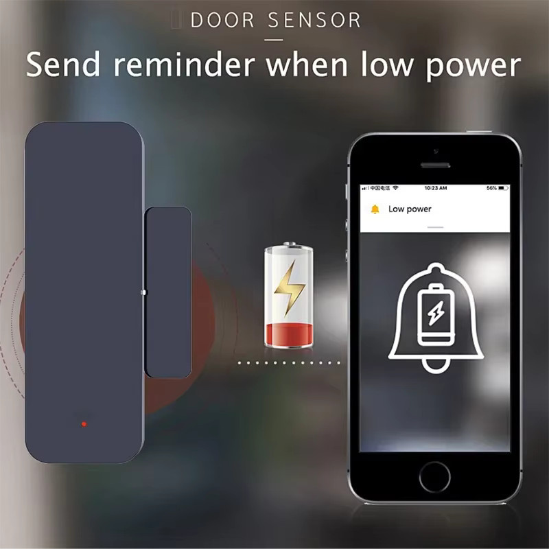 Tuya ZigBee Wifi Tür- und Fenstersensor in Schwarz für Smart Life, kompatibel mit Alexa und Google Home - Bild 5