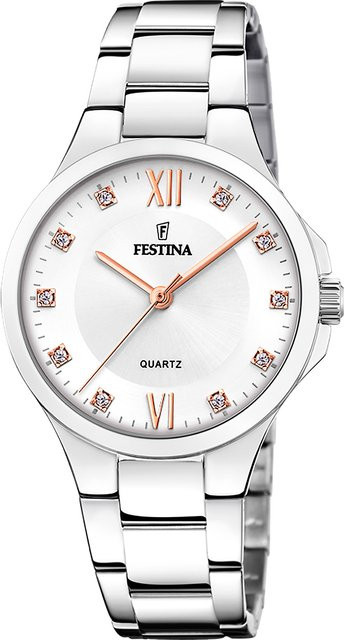 Festina Damenuhr, Quarz, Edelstahl, Silber, 34 mm, 5 ATM - Bild 1