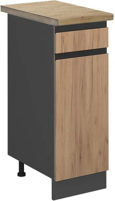 Vicco Küchenunterschrank R-Line Goldkraft in Eiche und Anthrazit, B: 30 cm, H: 81,6 cm, T: 60 cm - Bild 1