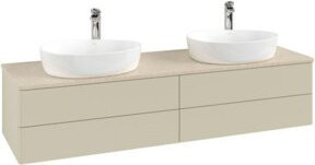 V&B Waschtischunterschrank Antao ohne Frontstruktur, Grau lackiert, B/T: 160 x 50 cm - Bild 1