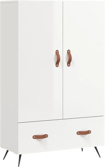 vidaXL Highboard in modernem Hochglanz-Weiß aus Holzwerkstoff und Metall, B/T/H: 69,5 x 31 x 115 cm - Bild 1