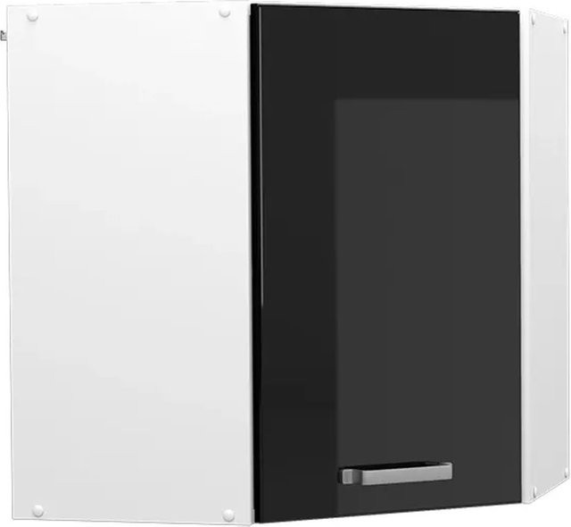 Vicco Eckhängeschrank R-Line Küchenschrank modern Weiß Schwarz B: 57 cm, H: 60 cm, T: 34,1 cm - Bild 2