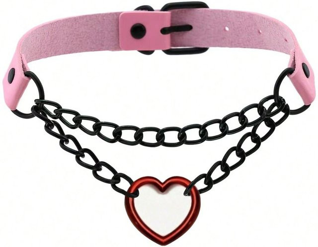 YIRAN Halskette, Leder, pink, Damen - Bild 1