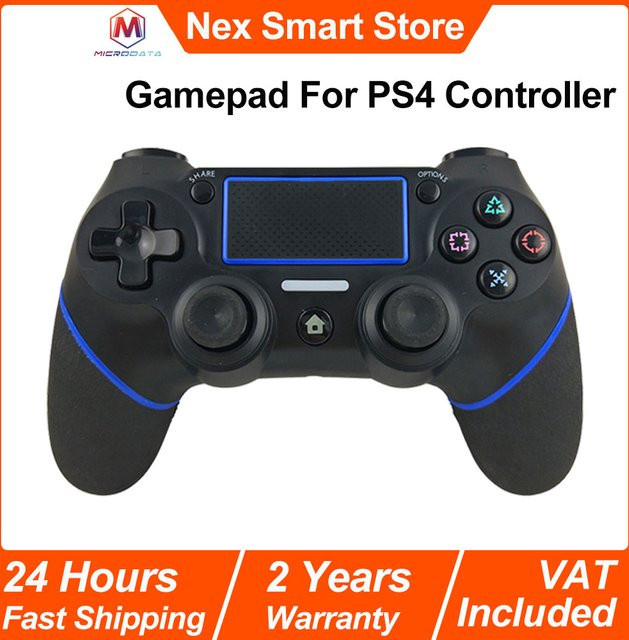 MicroData Bluetooth Wireless Gamepad Controller für PlayStation und PC in Schwarz und Blau mit sechsachsiger Doppel-Vibration - Bild 1