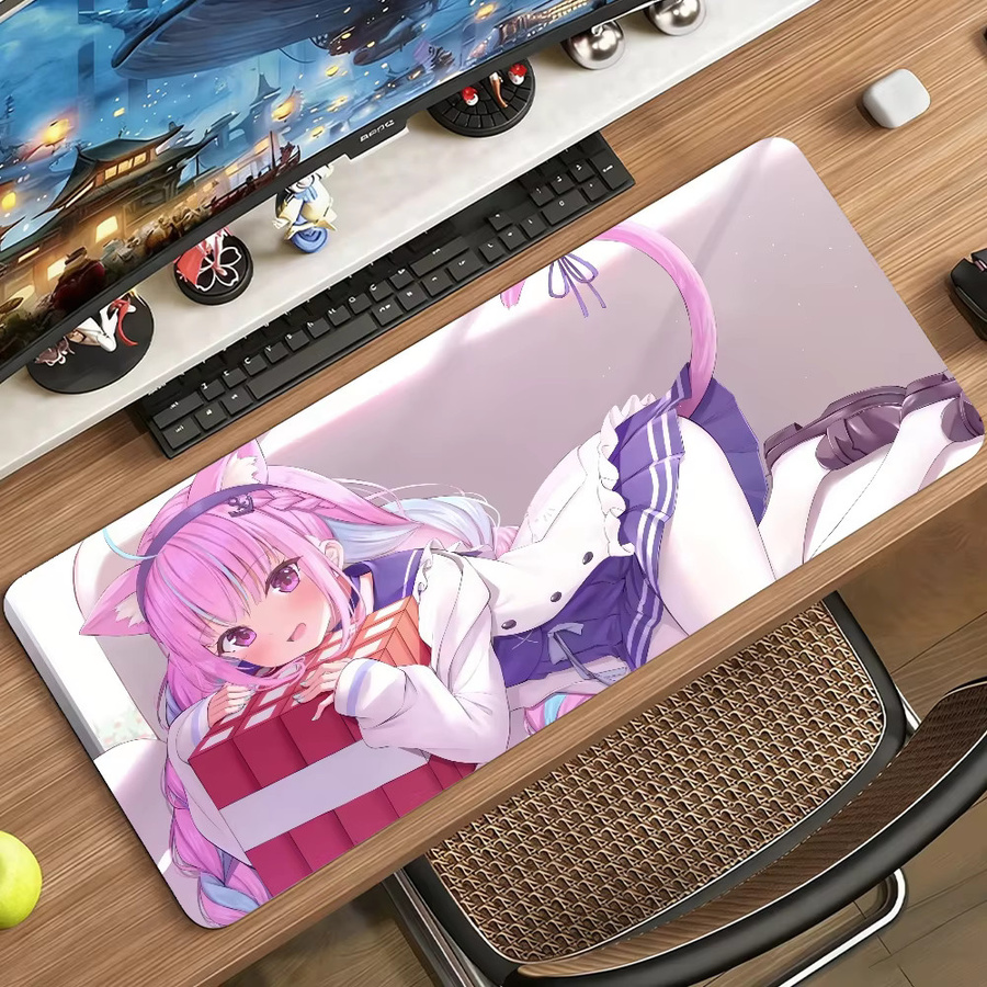 V-Minato Aqua Mauspad aus Gummi in Blau/Mehrfarbig, rutschfeste Schreibtischunterlage für Gamer und Computer-Nutzer - Bild 3