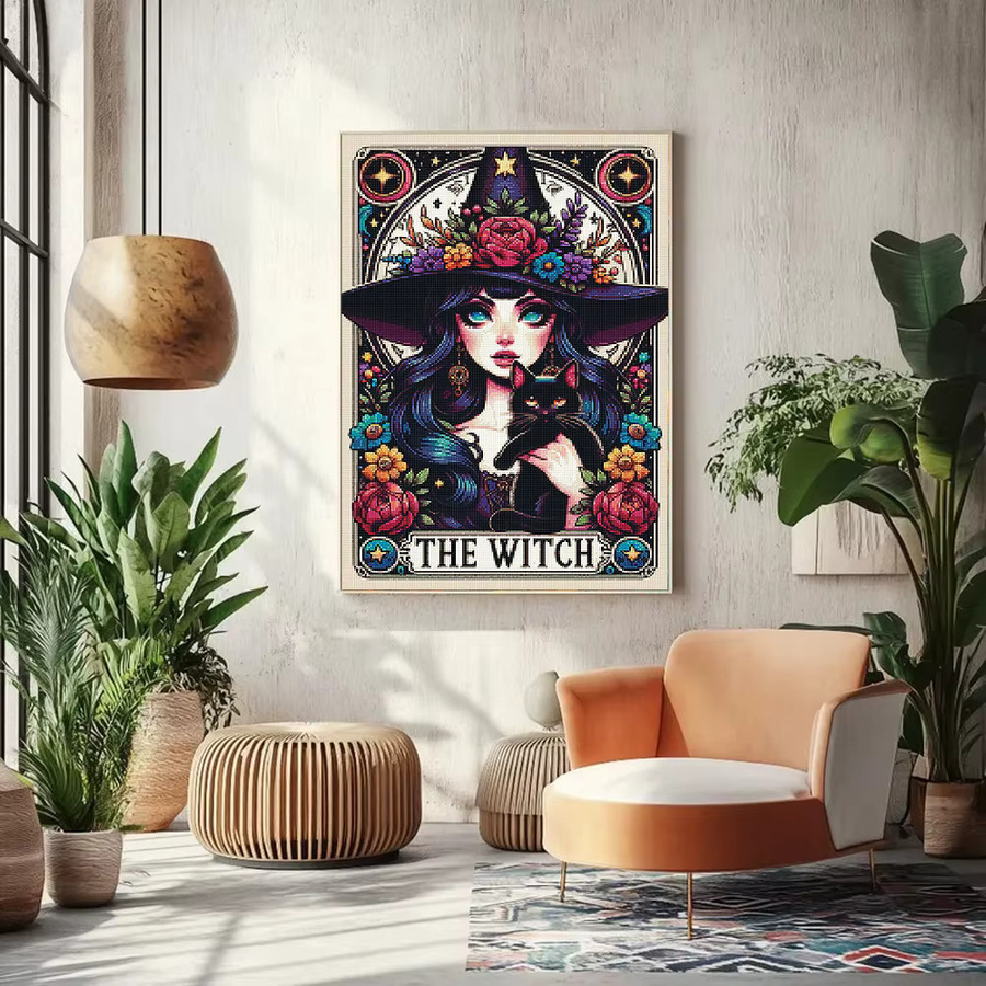 QIZITENG Diamantmalerei Set Hexe Tarot Motiv als DIY Mosaik Kunst Set in Multicolour - Bild 2