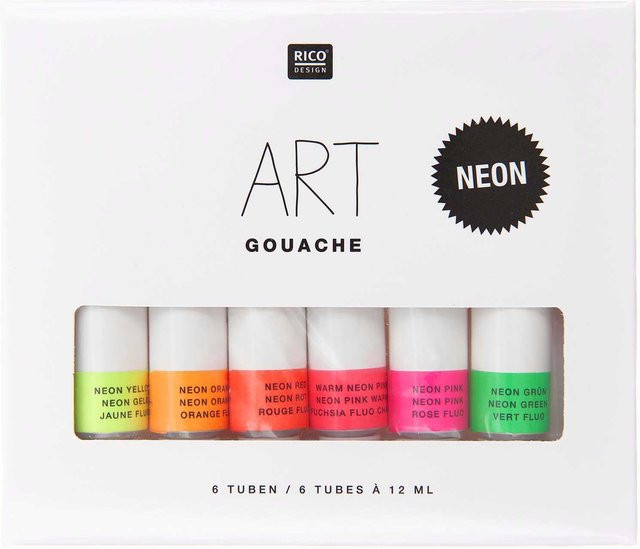 Rico Design ART Gouache Set Neon 6x 12ml - Bild 1