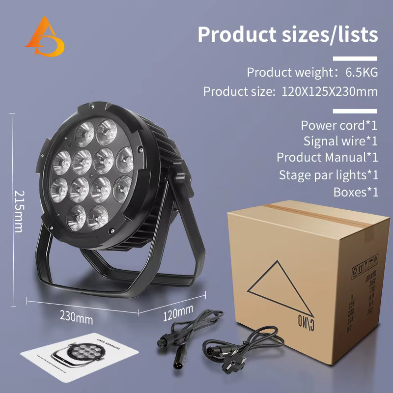 Wasserdichte 6in1 LED Par Flachstrahler mit Batterie und DMX Fernbedienung, RGB Multicolour Effekt für Outdoor und Party, Schwarz - Bild 2
