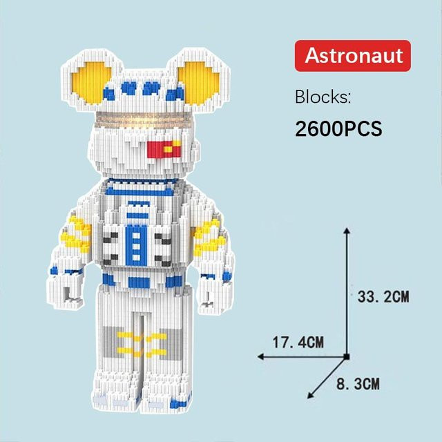 Yiran toy Bearbrick Bär, Bausteine, 30 cm, ab 3 Jahren - Bild 1