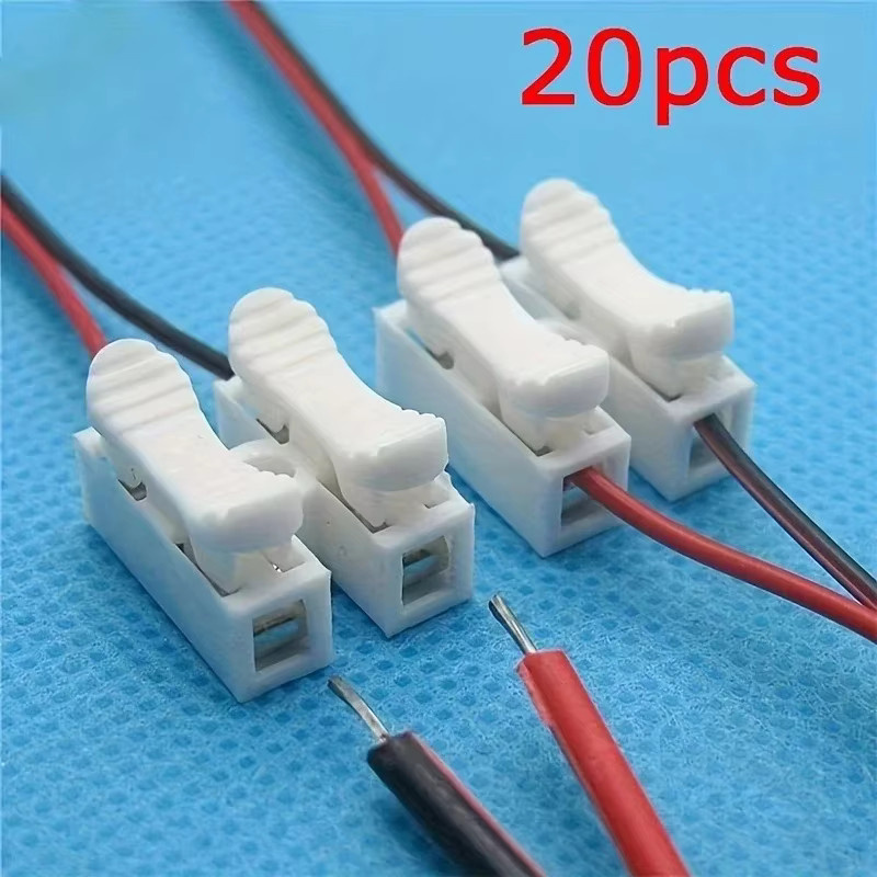 MJJC 2P Schnellverbinder Kabelanschluss Terminal Set, 20 Stück, Weiß - Bild 3