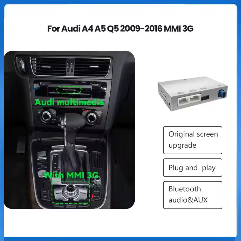 AUTOABC Kabelloses CarPlay und Android Auto Interface für Audi A4 A5 Q5 3G MMI-System mit MirrorLink, AirPlay und Navigation - Bild 4