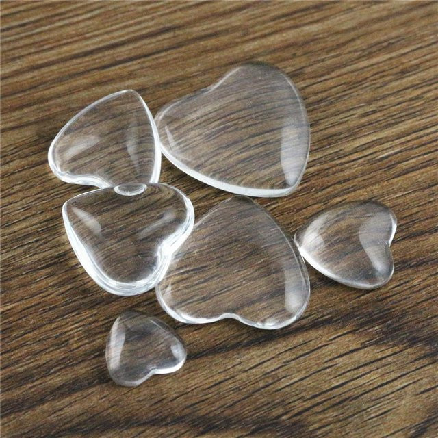 Wadsfred Cabochon Herz, Klarglas, Weiß, Unisex - Bild 1