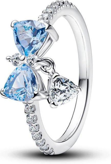 Silberring 925 Silber, Bunte Schleife, Perle, Kristall, Zirkonia, Damen - Bild 1