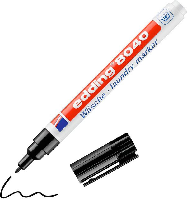 edding 8040 Wäschemarker in Schwarz für Textilien mit Bullet-Spitze - Bild 1