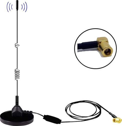 Albrecht MAG31 DAB+ Magnetfußantenne mit Verstärker Band III, 3m Kabel und SMB-Stecker, Schwarz - Bild 1