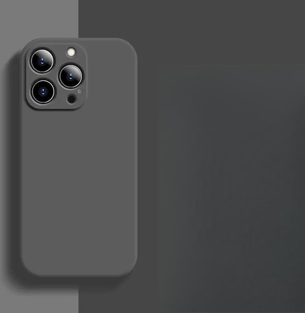 Apple Silikon Handyhülle in Schwarz mit mattem Finish und Anti-Fall-Schutz für iPhone 15 Pro, iPhone 16, iPhone 14 und iPhone 7/8 (4.7 inch) - Bild 1