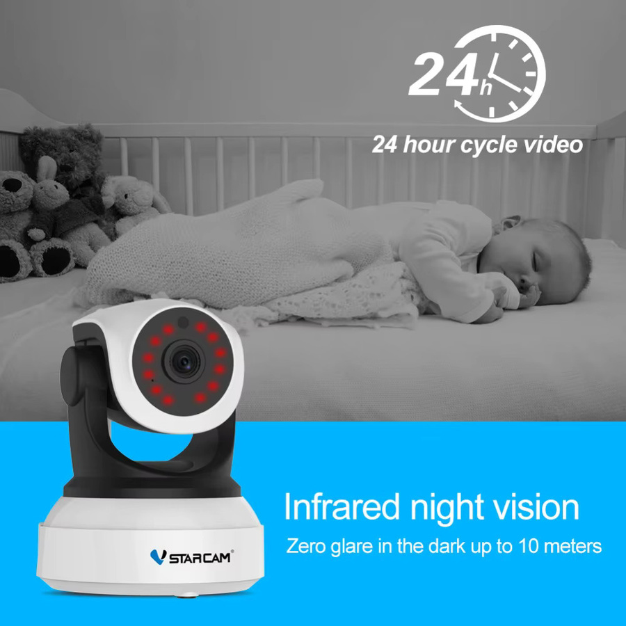 Vstarcam 3MP HD Drahtlose WiFi IP Kamera mit Nachtsicht und PTZ-Funktion für Home Security und Baby Monitoring - Bild 4