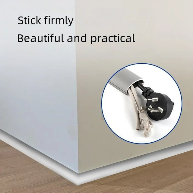 Selbstklebende Boden Kabel Abdeckung als Kabelprotektor und Kabelkanal zum Schutz von elektrischen Drähten, Länge: 1 m, Breite: 2,2 cm, in Weiß oder Grau - Bild 1