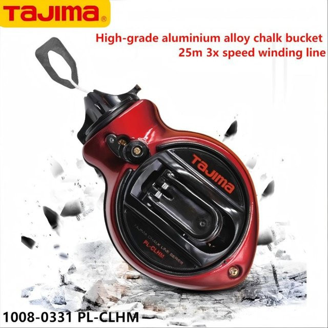 Tajima PL-CLHM Pulverstreuer für Baustellenmarkierung und Tischlerarbeiten in Rot mit 25m Tintenstrahllinie 1008-0331 - Bild 1