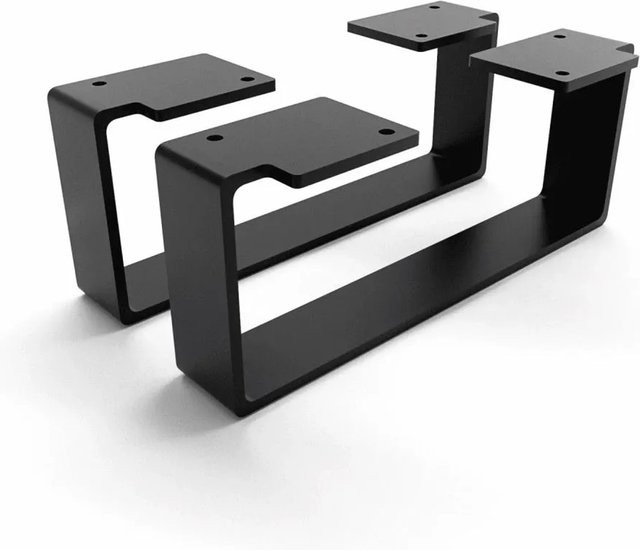HEVVA Möbelfüße LUXEMBURG 2er Set Schwarz Höhe: 10 cm, Tiefe: 25 cm - Bild 1