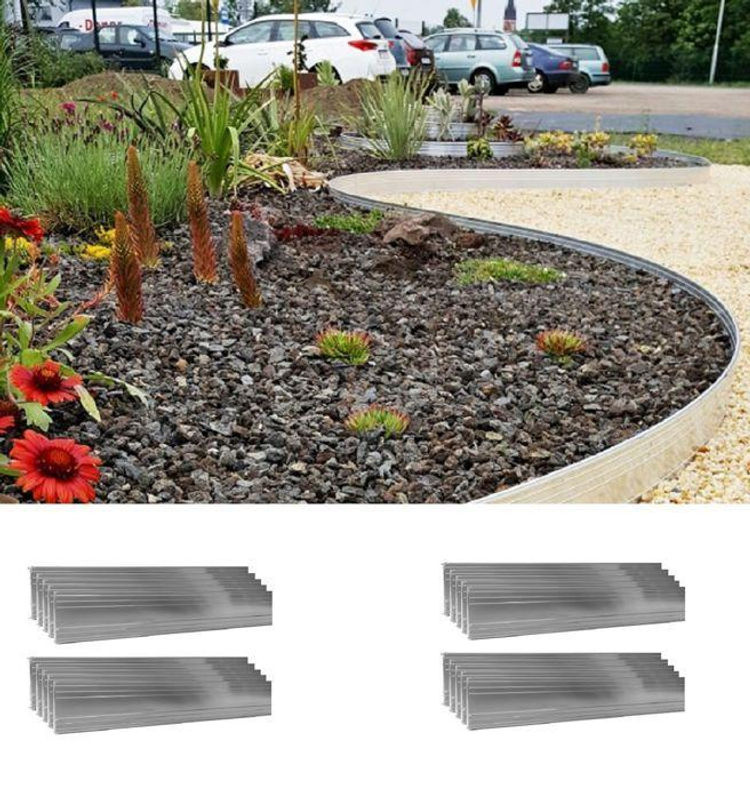 ICH-ZAPFE.DE Gartenbordüre aus Aluminium in Grau, Höhe: 14 cm, Länge: 25 m - Bild 3