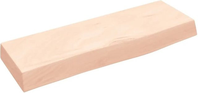 vidaXL Wandregal aus Massivholz Eiche Unbehandelt in Braun und Beige, B/T/H: 60 x 20 x 6 cm - Bild 1