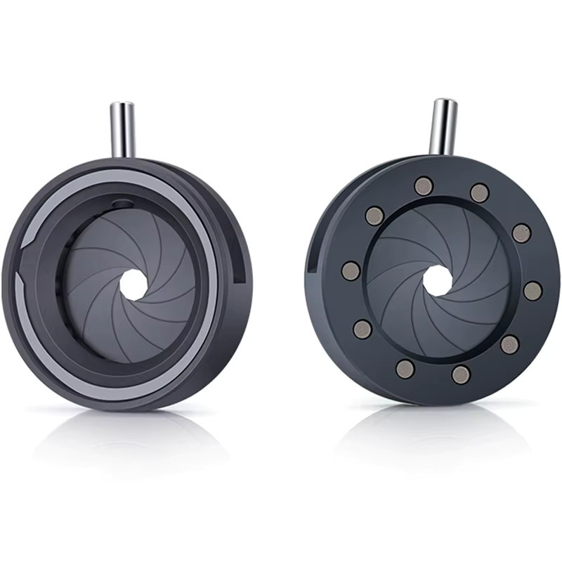 VBNM Manueller Zoom-Kondensator mit optischer Iris-Membran und 10 Klingen für Kamera-Mikroskop-Adapter, Schwarz, Einstellbare Blende 1–12 mm - Bild 3