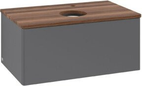 V&B Waschtischunterschrank Antao ohne Frontstruktur in Anthrazit, B/T/H: 80 x 36 x 50 cm - Bild 1