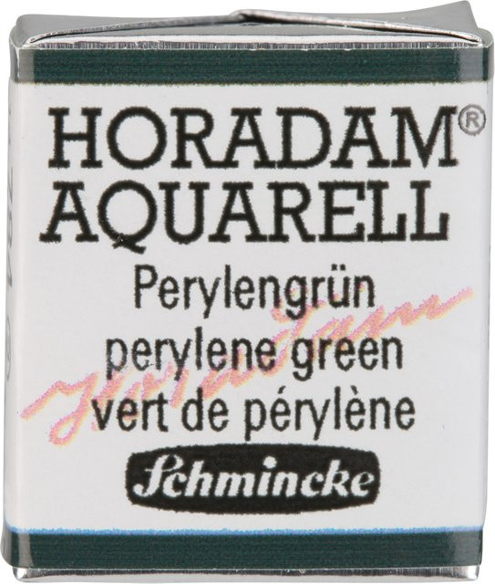 Schmincke HORADAM Aquarellfarbe Perylengrün im 1/2 Näpfchen - Bild 1