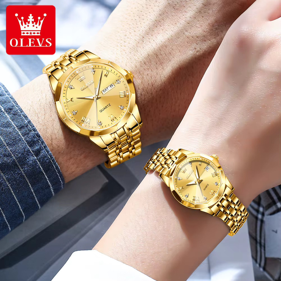 OLEVS Armbanduhr, Quarz, Edelstahl, Gold, Silber, Unisex - Bild 4