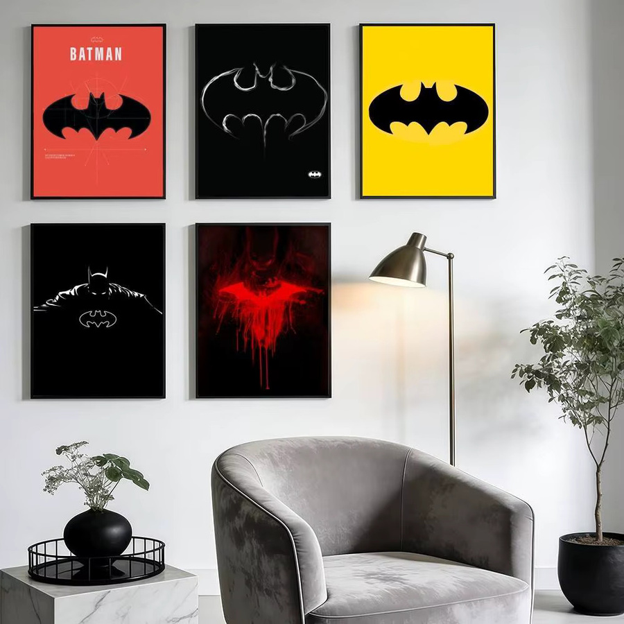 Warner Bros. Batman Logo Poster Aufkleber Vintage Wanddekoration aus Papier, Breite: 21,0 cm, Höhe: 30,0 cm - Bild 3