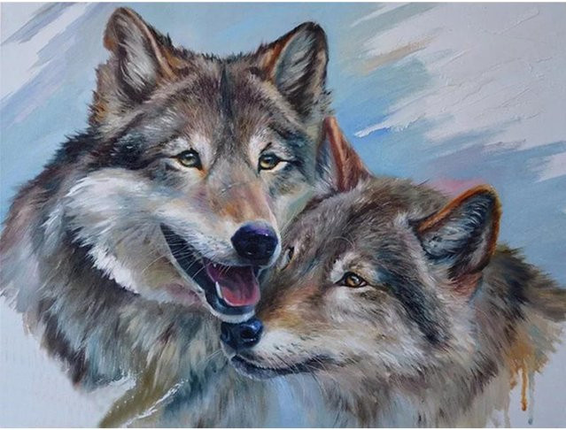 Diamond Painting Wolf DIY Diamant Stickerei Set von FIYO, Multicolour, B x H: 30 x 40 cm - Bild 1