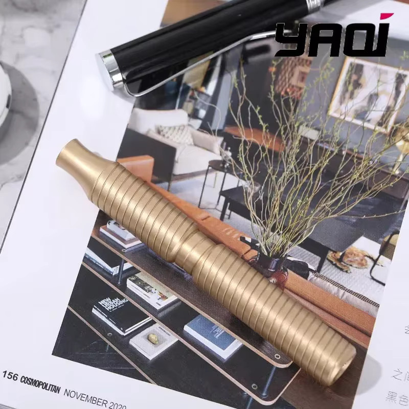 YAQI Sicherheitsrasierergriff aus massivem Messing, Gold, Herren - Bild 3