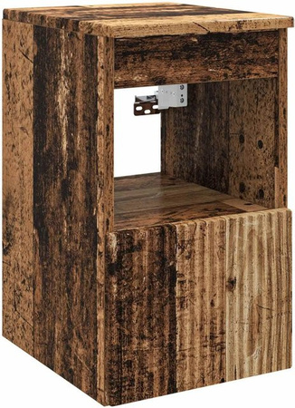 vidaXL Badezimmerschrank Altholz-Optik in Braun mit Schranktüren und Regalböden, B/T/H: 30 x 35 x 50 cm