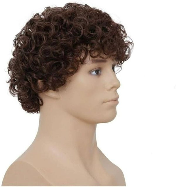 Yuan998 Afro Lockige Perücke für Männer, Schwarz, Synthetisch - Bild 1