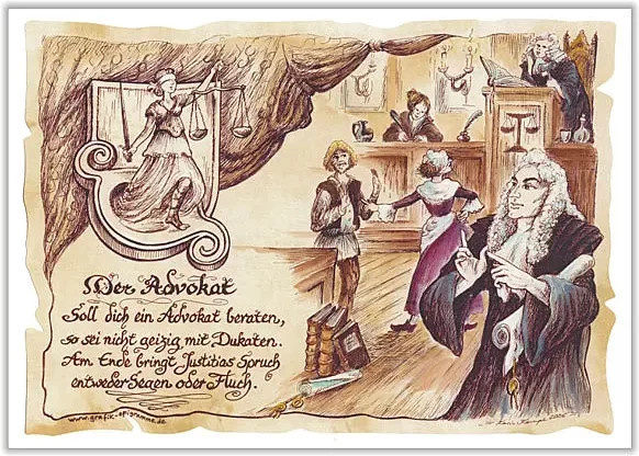 Zunftbild Advokat als Vintage Paper Poster von Tantum Graphic in Mehrfarbig im A4-Format - Bild 1