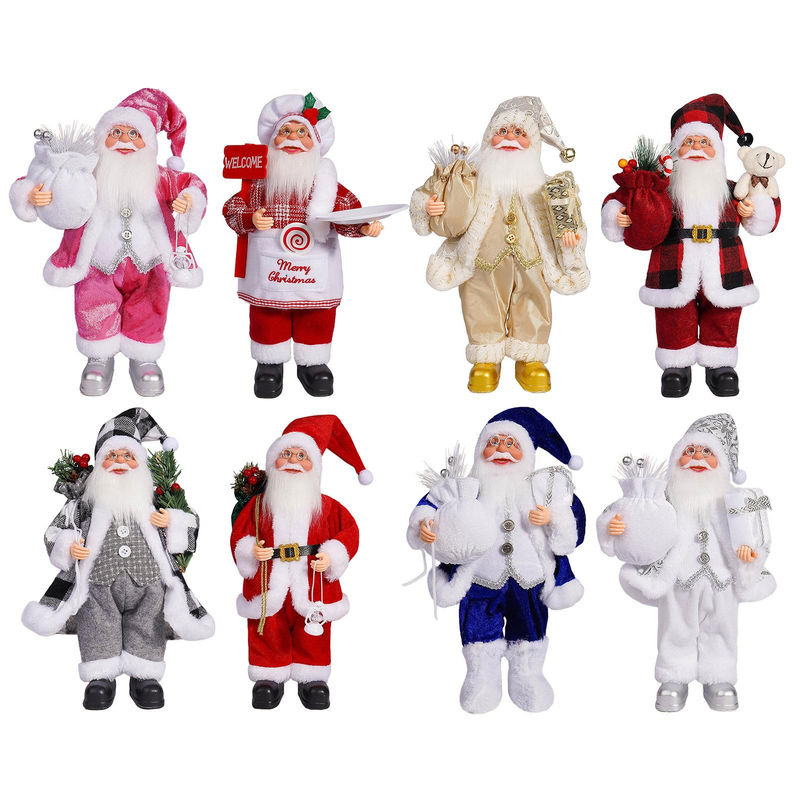DIYelecs Weihnachtsmann Puppe als stehendes Weihnachtsornament in Rot und Mehrfarbig, Höhe: 30,48 cm - Bild 2