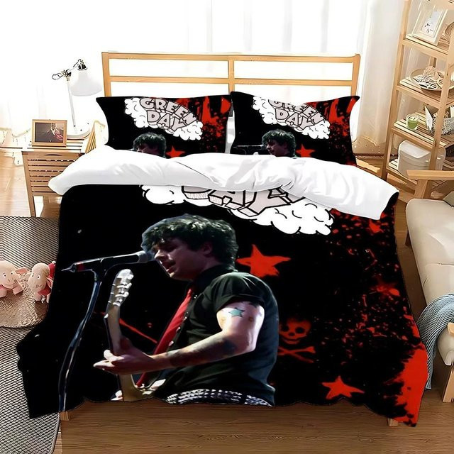 Green Day American Idiot Bettwäsche Set aus Mikrofaser in Schwarz, B/H: 135 x 200 cm - Bild 1