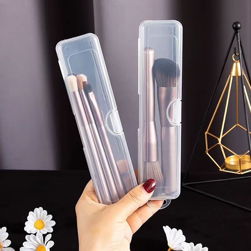 Tragbare transparente Kunststoff-Aufbewahrungsbox mit Haken für Besteck, Essstäbchen oder Make-up-Pinsel - Bild 3