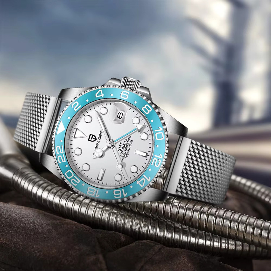 PAGANI DESIGN Armbanduhr Automatik, Edelstahl, Blau, Herren - Bild 2