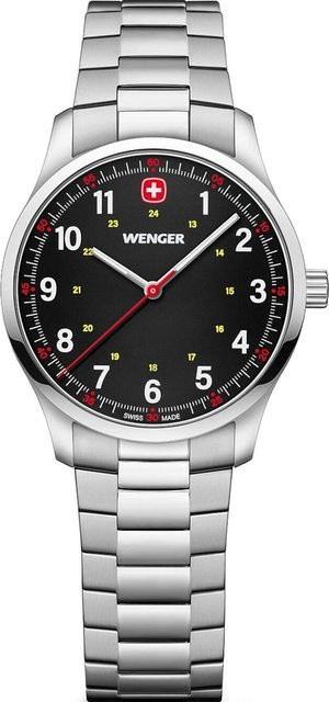 Wenger Damenuhr City Sport, Quarz, Edelstahl, 34 mm, Schwarz, 5 ATM - Bild 1