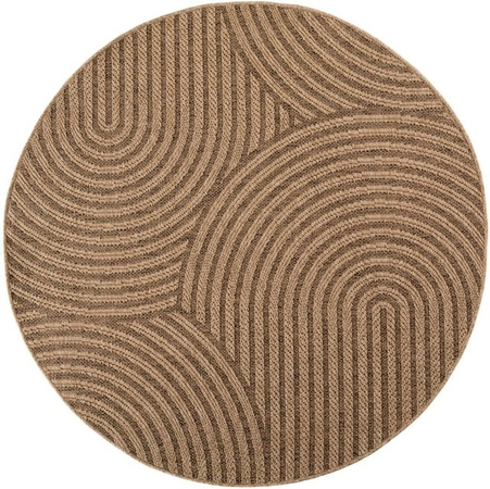 Ayyildiz Outdoor-Teppich Timber rund in Beige mit Ø 200 cm