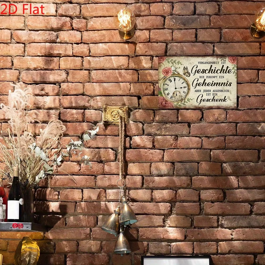 Vintage Metallschild Putuo Dekor mit Rosen und Schmetterlingen in Mehrfarbig - Bild 2