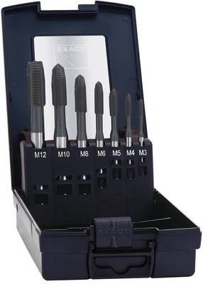 Exact 02494 Maschinengewindebohrer-Set 7teilig metrisch M3-M12 HSS-E Cobalt Silber - Bild 1