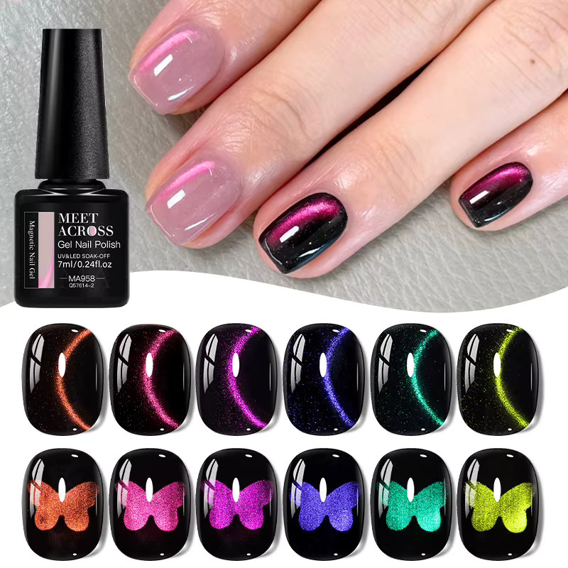 MEET ACROSS Glasperle Dual-Color Cat Magnetic Gel, Galaxy Effect - Bild 2