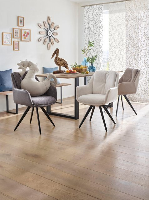 Schiebevorhang Heine Home in Weiß mit floralem Äste-Design, semi-transparent, B: 145 cm, H: 145 cm - Bild 1