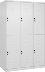 C+P Doppelstock-Spind Classic PLUS mit 3 Abteilen, Farbe Weiß, B/T/H: 120 x 50 x 185 cm - Bild 1
