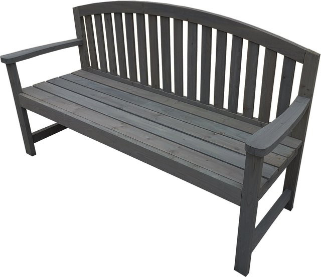 HTI-Living Gartenbank Heidi aus behandeltem Fichtenholz in Anthrazit mit Armlehnen - Bild 1