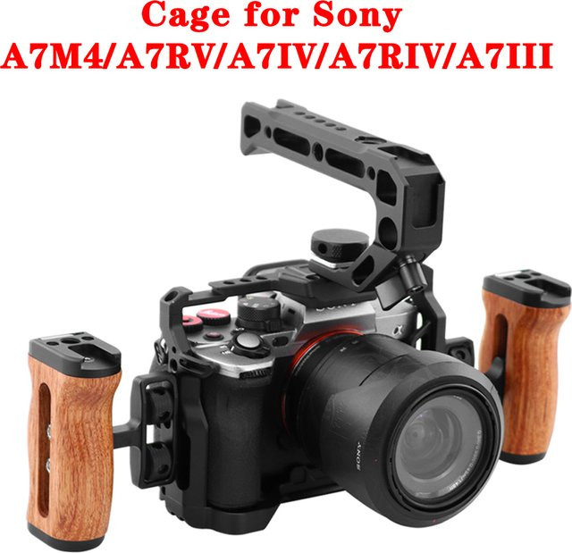Sony Kamera Käfig Rig mit Arca-Swiss-Slot und 1/4" sowie 3/8" Schrauben in Schwarz für A7M4, A7IV, A1 und weitere Modelle - Bild 1